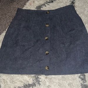BNWOT NW, corduroy charcoal, gray button down skirt